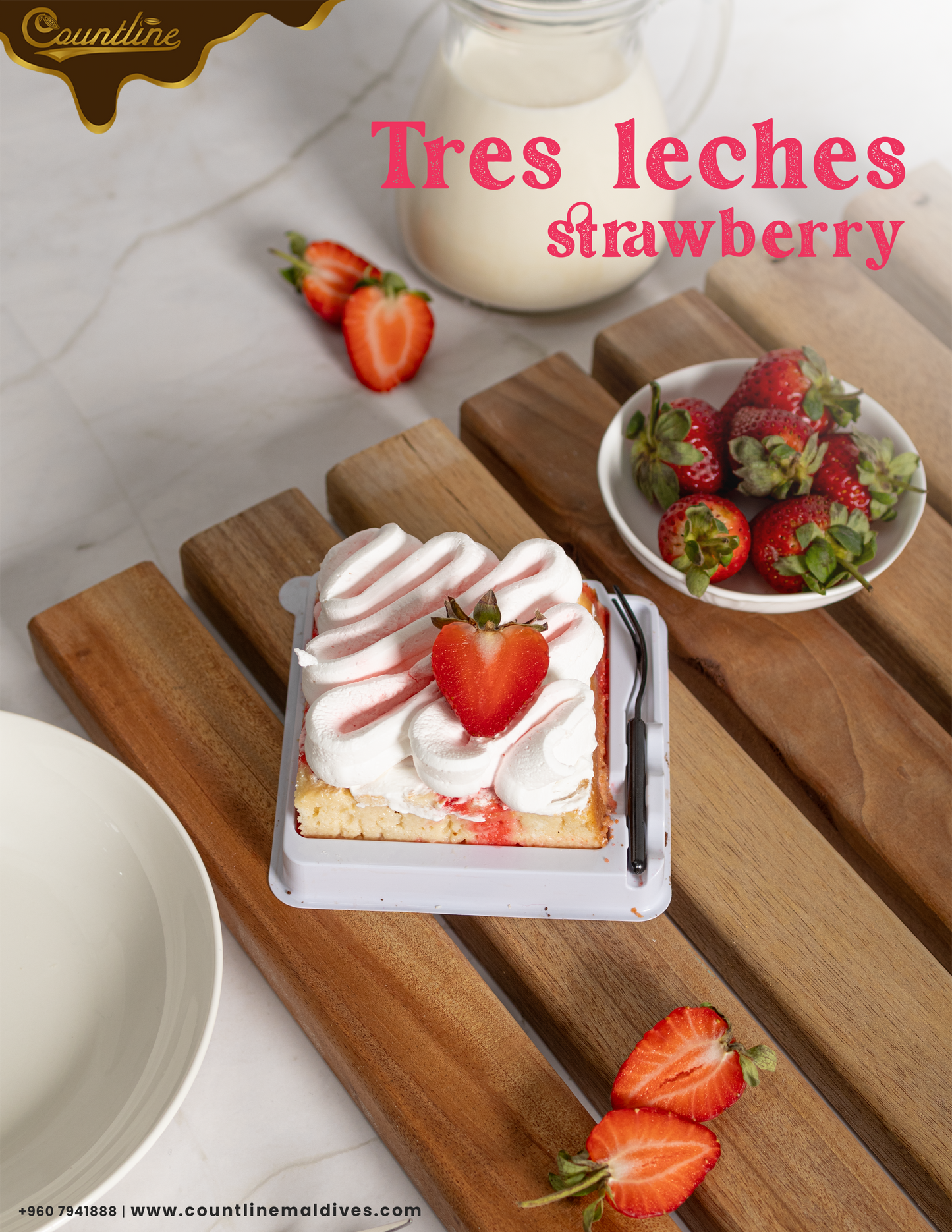 Tres Laches Stawberry  (3pcs)